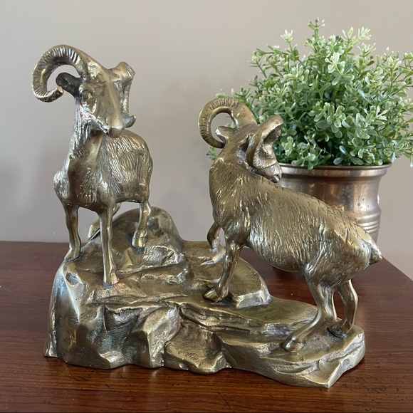 SOLD- Brass Ram Sculpture - Picture 5 of 6